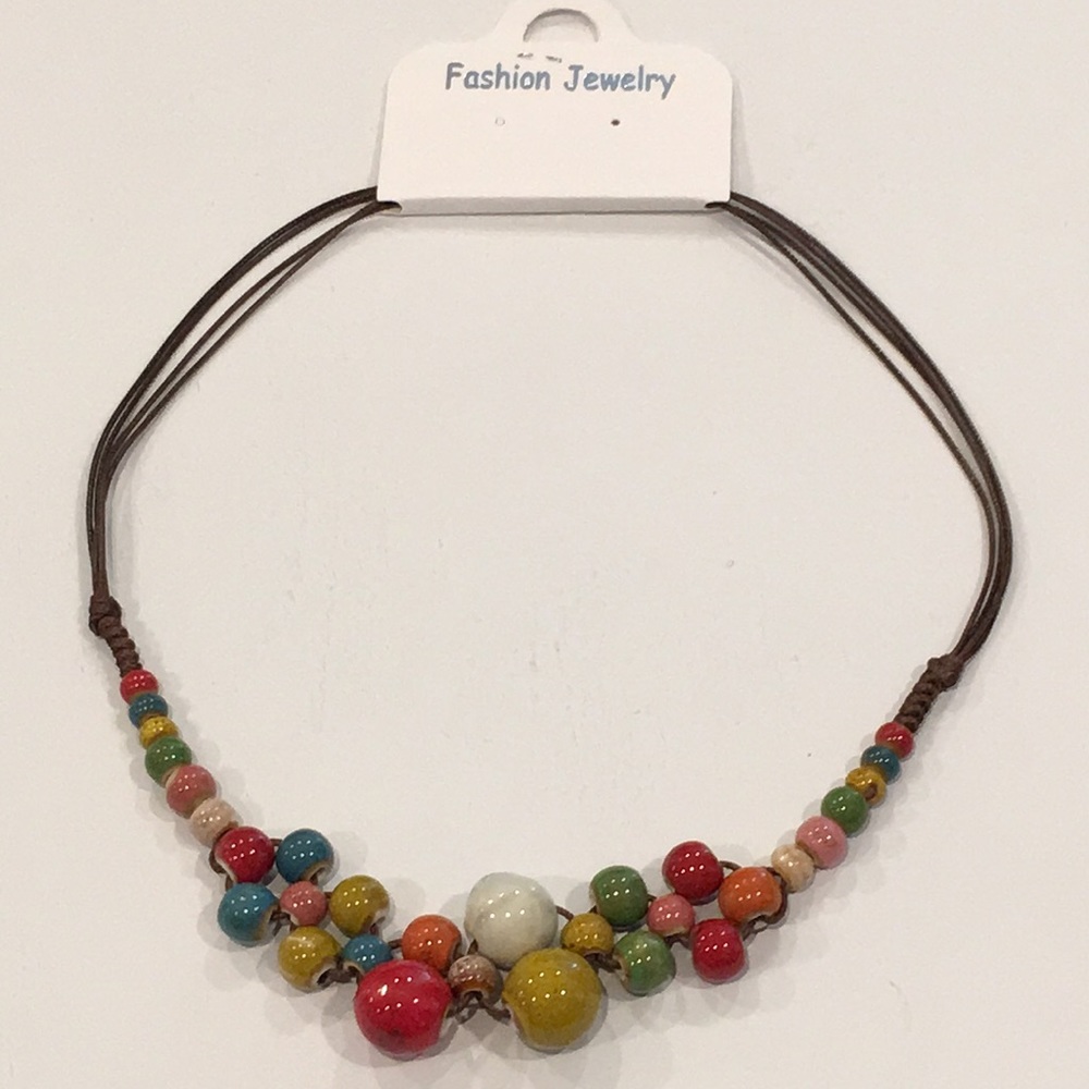 Ceramic Beaded Statement Necklace - image 4